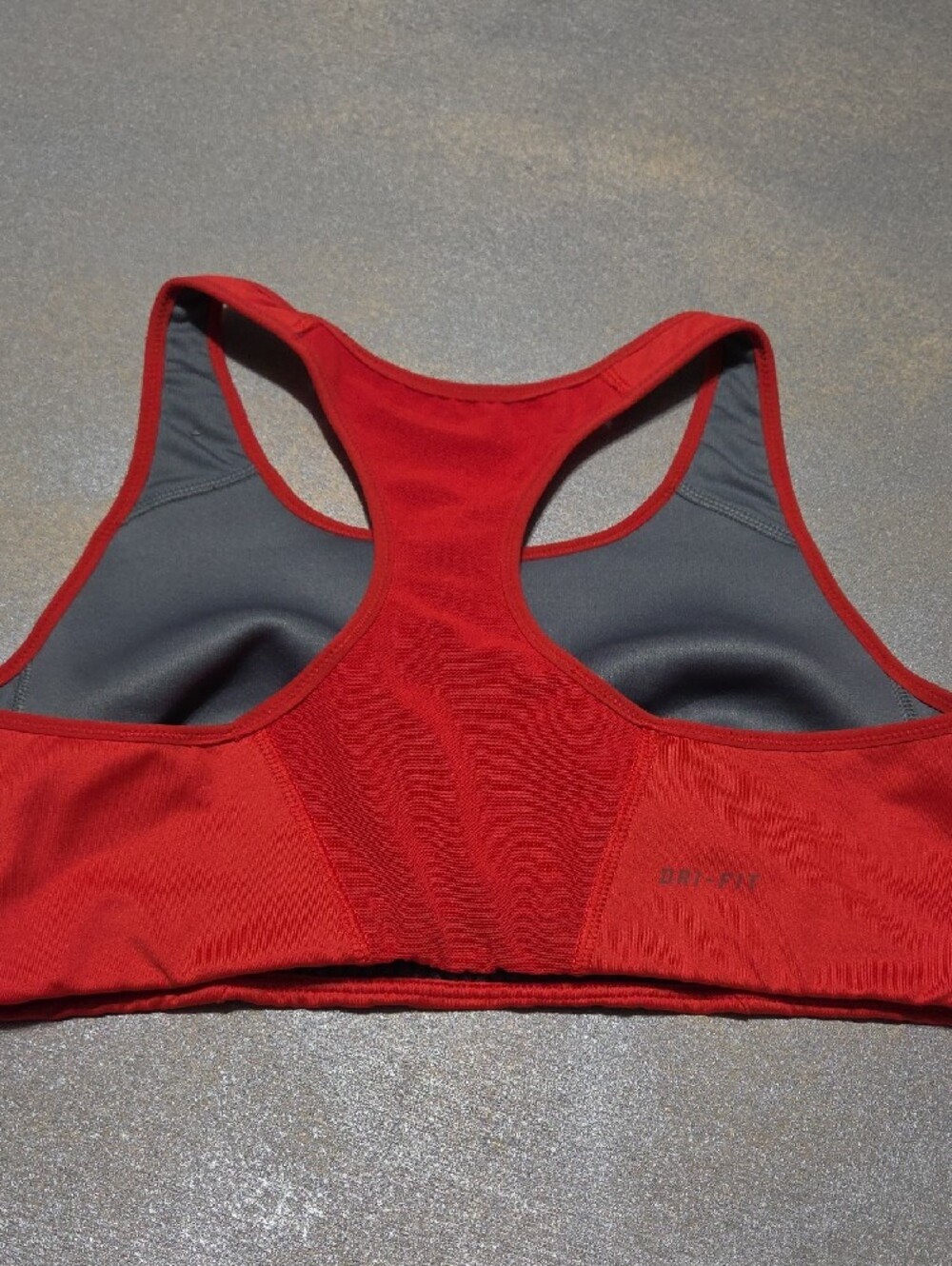 Nike Red Racerback Sports Bra with Subtle Swoosh - Picture 6 of 10
